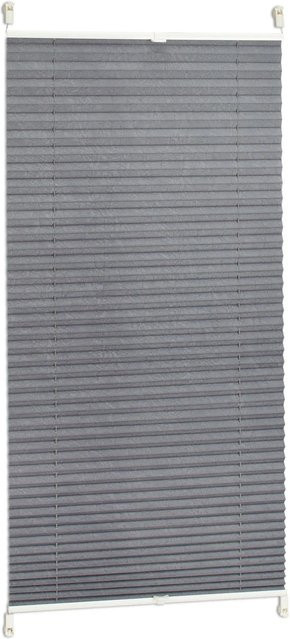 Relaxdays Plissee Rollo Grau Halbtransparent aus Polyester ohne Bohren B: 90 cm, H: 210 cm - Bild 1