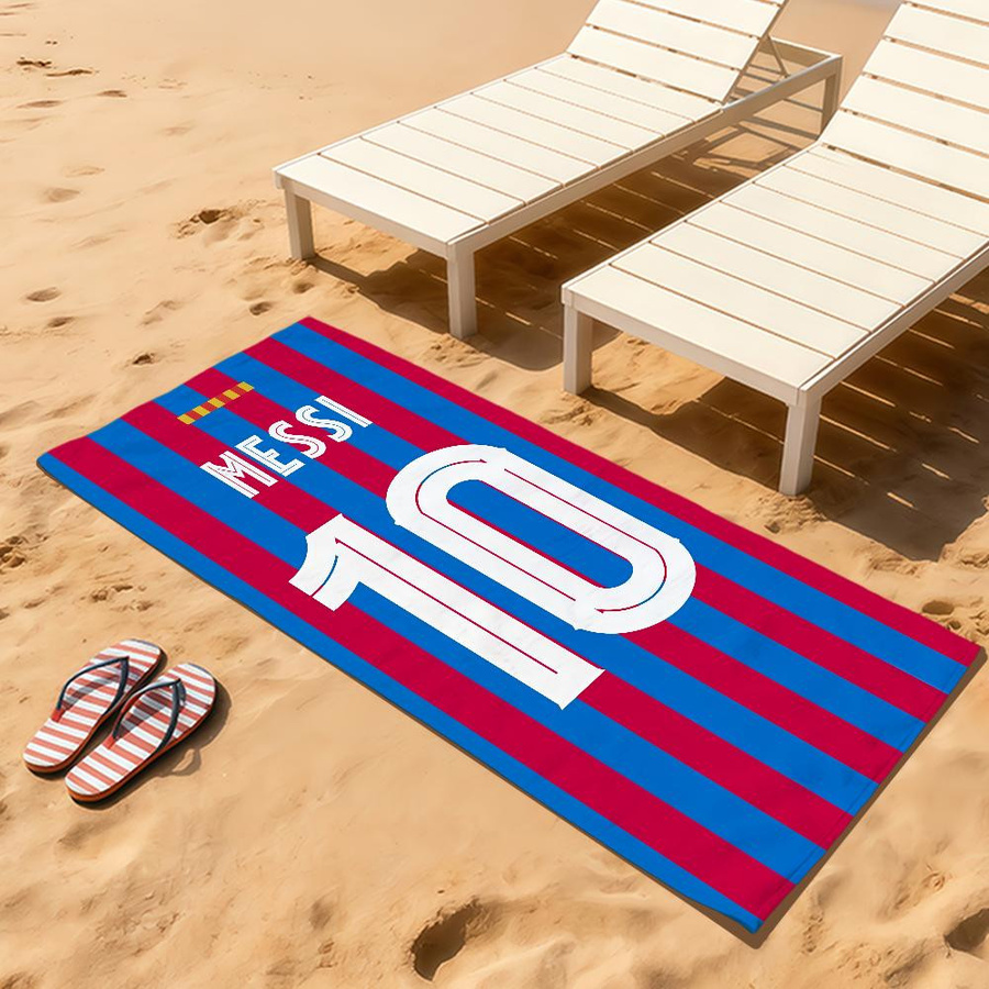 Shanika Chen Strandtuch mit Messi Nummer 10 Motiv, Multicolor, B: 40 cm, H: 60 cm - Bild 5