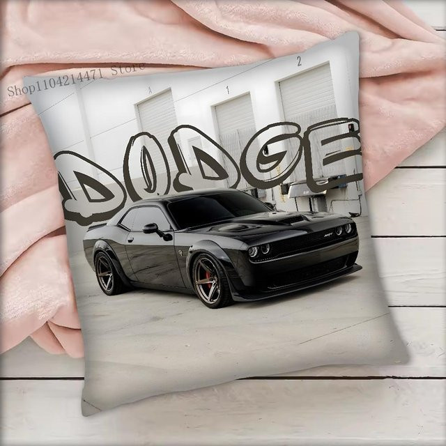 D-DODGE Kissenbezug quadratisch grau mit Grafikmotiv aus Polyester, Breite: 40,64 cm - Bild 1