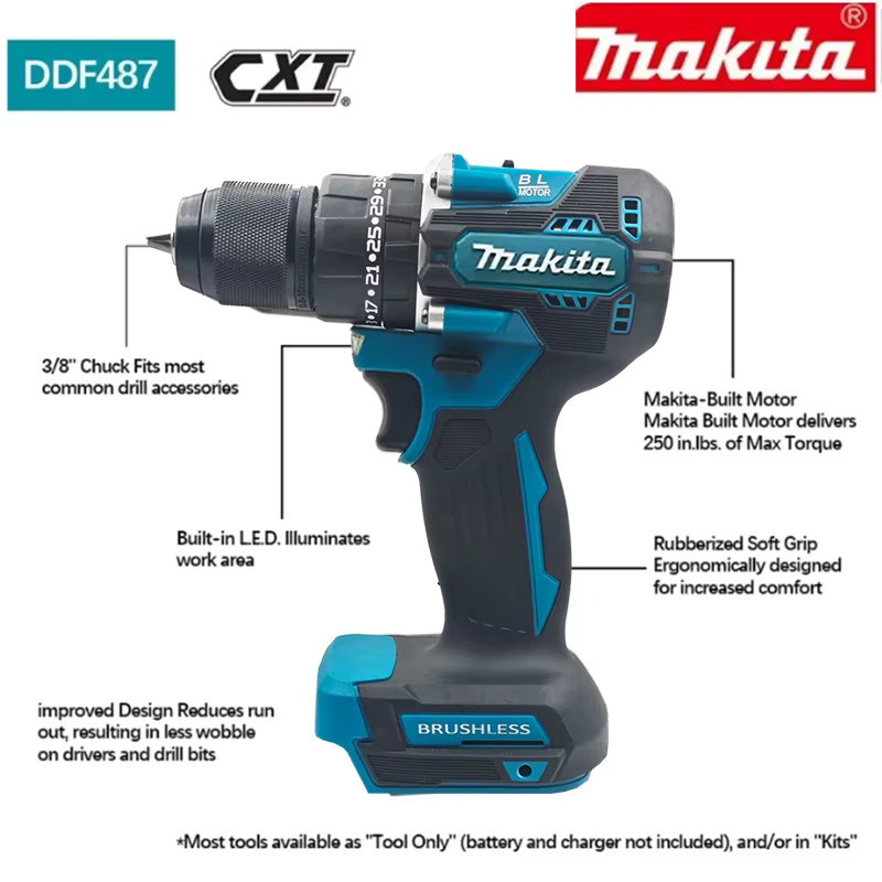Makita DDF487 Akku-Bohrschrauber 18V mit bürstenlosem Motor aus der LXT Serie - Bild 2