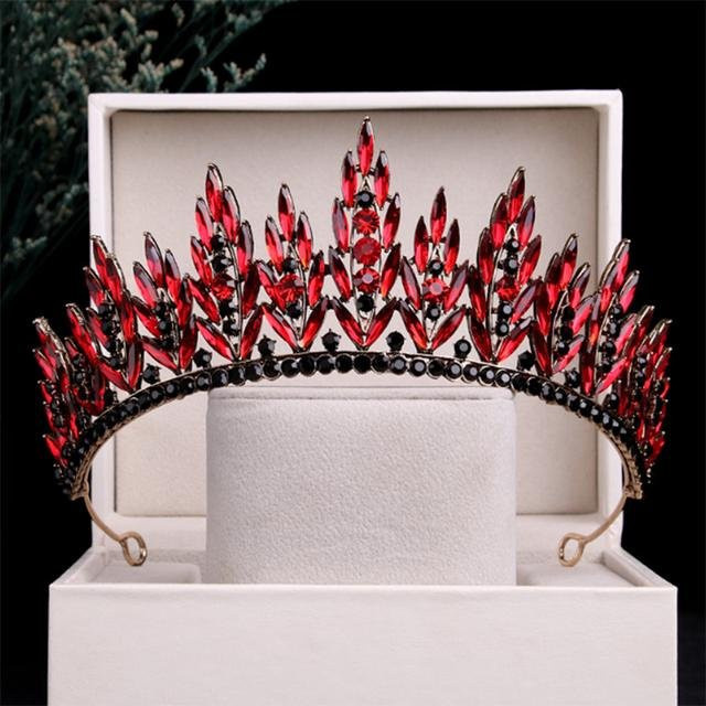 Wucifang Jewelry Diadem, schwarz und rot, Kristall, Damen - Bild 1
