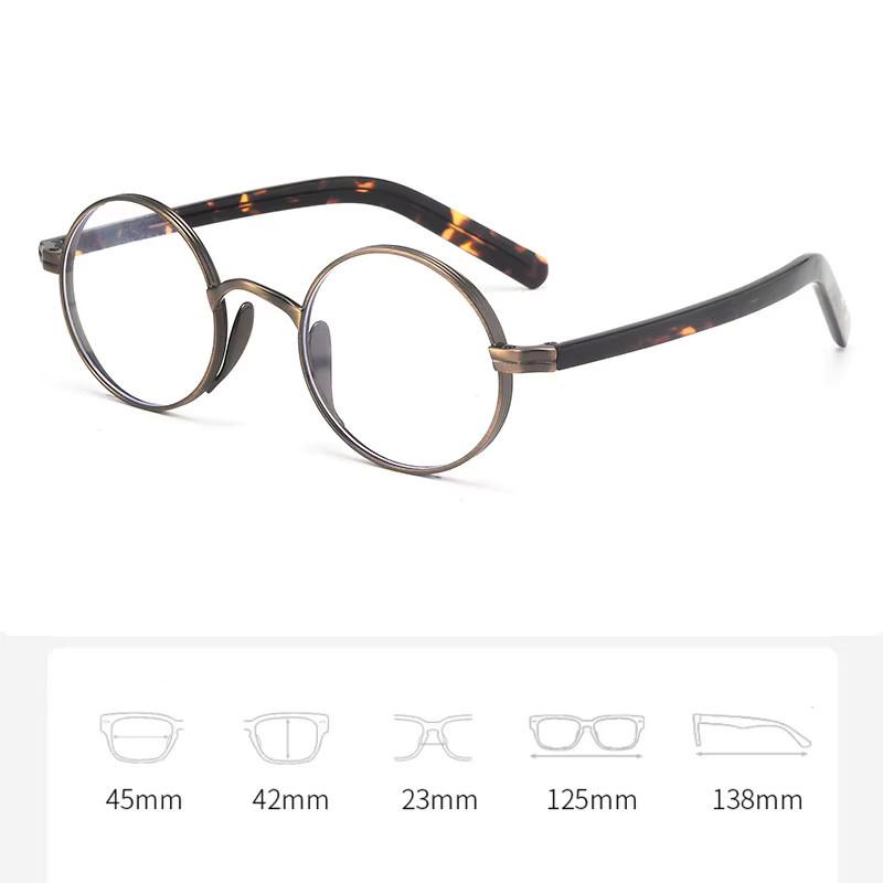 Japan Design KMN101 Korrektionsbrille, Titan, Rund, Vollrand, Unisex, Photochrome - Bild 2