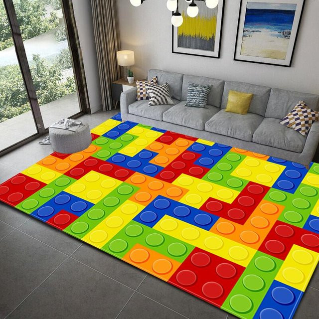 Magic Zhu Geometrischer Teppich mit Block-Muster, Mehrfarbig, B/H: 120 x 40 cm - Bild 1