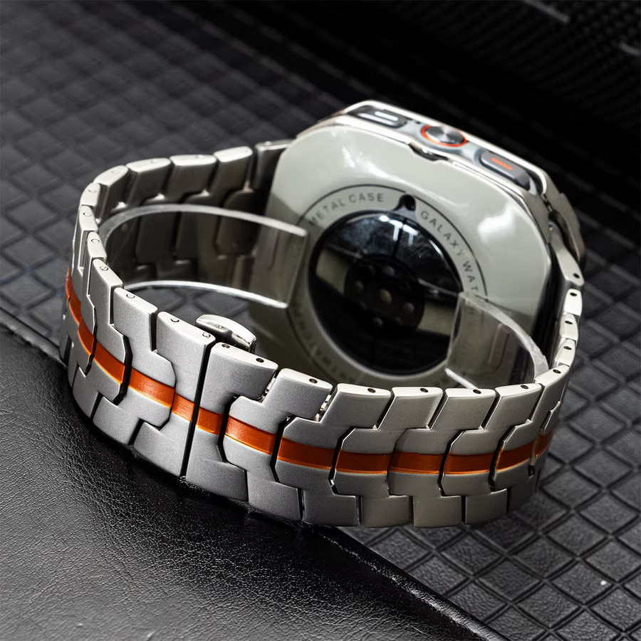 CHIICSMART Uhrenarmband und Gehäuse für Samsung Galaxy Watch Ultra 47mm, Edelstahl, Silber, Herren - Bild 2