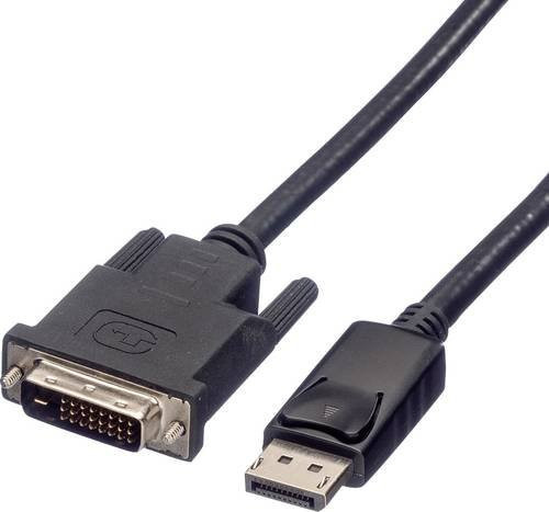 Roline DisplayPort auf DVI-D 24+1pol Adapterkabel Schwarz, Länge: 1,50 m - Bild 1