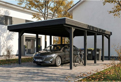 SKANHOLZ Carport Friesland aus Fichte mit EPDM-Dach in Anthrazit, B: 708 cm, T: 402 cm, H: 239 cm - Bild 1