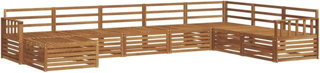 vidaXL Sofagarnitur 8-teilig aus Massivholz Akazie in Natur Braun im L-Shape Design - Bild 1