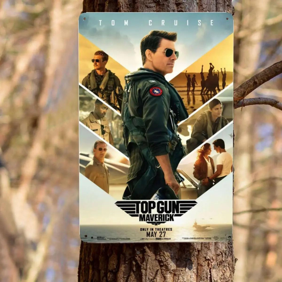 Retro Top Gun Maverick Metallblechschild von ZX ART als rechteckige Wandkunst, B/H: 30 x 20 cm - Bild 1