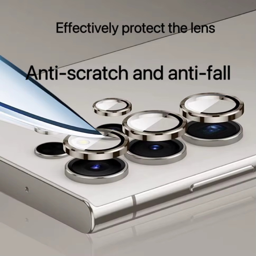Samsung Kameraobjektivschutz aus gehärtetem Glas für Galaxy S24 Ultra, S24 Plus und S24 in Silber - Bild 3