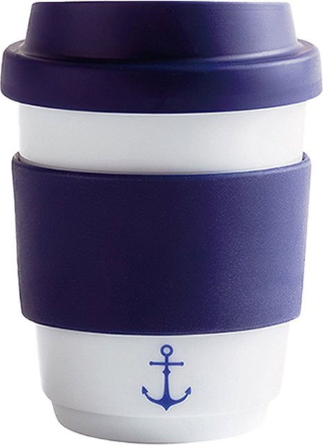 Kahla Becher mit Trinkdeckel und Banderole Ahoi Marie, Blau, 250 ml, Durchmesser: 8 cm, Höhe: 9,5 cm - Bild 1