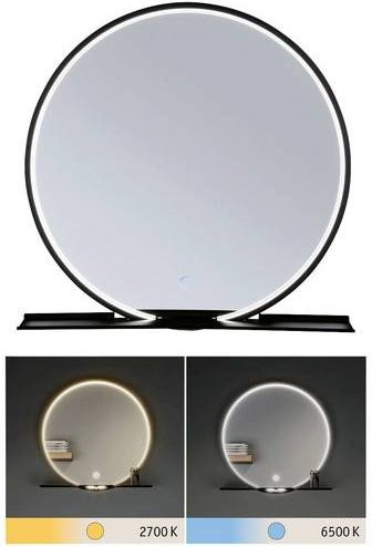 Paulmann Miro LED-Spiegelleuchte in Schwarz mit Touch-Schalter, modern und rund, Warmweiß, 10.5W - Bild 1