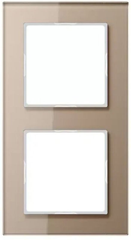 Jung Glasrahmen 2fach A Creation Champagner Ac582glch für senkrechte und waagerechte Montage - Bild 1