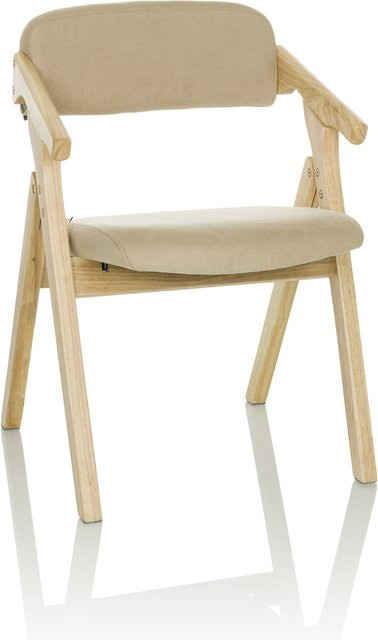 hjh OFFICE Klappstuhl SCANDIO mit Armlehnen aus Stoff und Holz im Landhaus-Design - Bild 1
