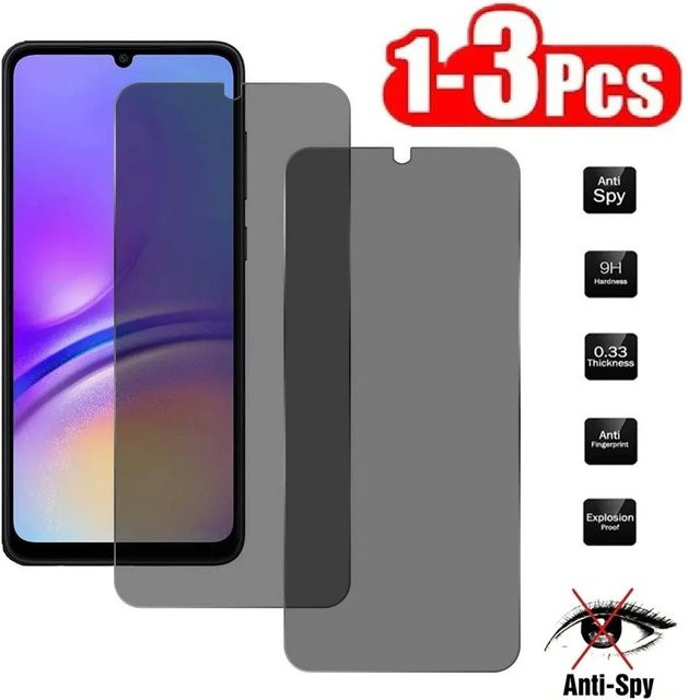 Xiaomi Anti-Spion Sichtschutzfolie aus gehärtetem Glas für Poco C3 C51 A1 A2 Plus Redmi 9A 9C NFC 9i 9AT in Schwarz - Bild 1