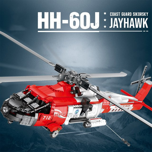 AMAZINGBLOKS HH-60J Black Hawk Rettungshubschrauber, Baukasten, 1.093 Teile - Bild 1