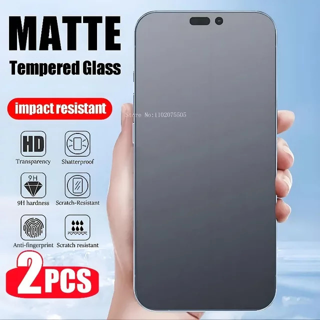 2er-Set Matte Displayschutzfolie aus gehärtetem Glas für iPhone 11 bis iPhone 16 Pro Max, Transparent - Bild 1