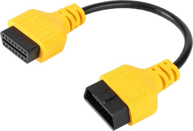 KaiSai OBD2 Verlängerungskabel 16Pin Männlich zu Weiblich Diagnose Adapter Gelb, Länge: 30 cm - Bild 1