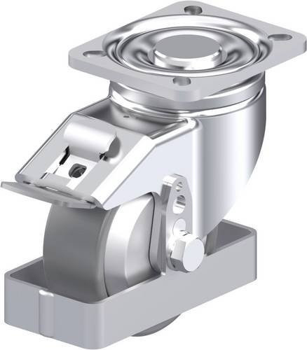 Blickle Stahlblech-Lenkrolle LH-PO 100KA-1-FI-ELS-FA-FS in Silber, Rad-Durchmesser: 100 mm, Tragfähigkeit: 280 kg - Bild 1