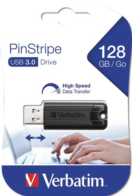 Verbatim PinStripe USB-Stick 128GB USB 3.0 Schwarz - Bild 2