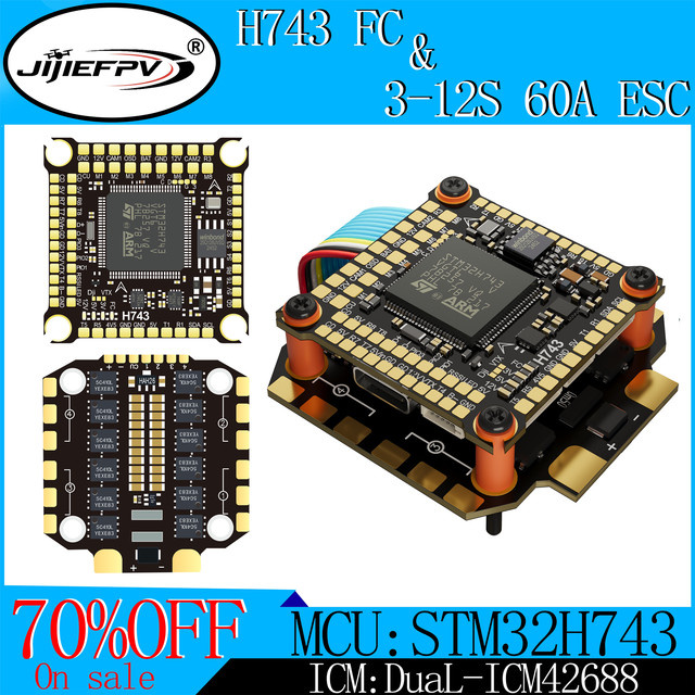 JIJIE H743 H7 FC FPV Drohnen-Flugcontroller-Stack, 4in1 Brushless ESC - Bild 1