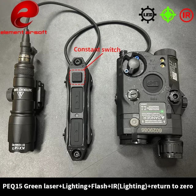 Element PEQ15 Batterie-Kit für M600C Taschenlampe mit Rot/Grün Laser, IR-Fülllicht und Stroboskop in Schwarz - Bild 1