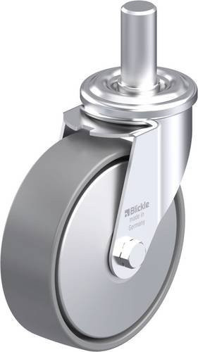 Blickle Stahlblech-Lenkrolle LEZ-PO 160G-27-ELS-FA in Grau mit 160 mm Rad-Durchmesser und 300 kg Tragfähigkeit - Bild 1