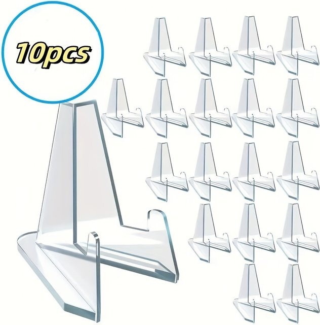 Set mit 10 transparenten Displayhaltern aus Kunststoff zur Präsentation von Sammlermünzen, Medaillen und Abzeichen - Bild 1