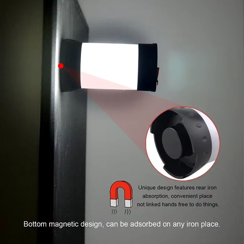 JIASHUAIXIN Magnetische Campinglaterne in Weiß und Rot, wiederaufladbare USB Notfall-Taschenlampe mit 18650-Batterie und omnidirektionaler Beleuchtung - Bild 3