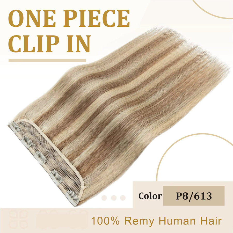 xbeauty Clip-in-Echthaarverlängerungen, Farbe # 8/613, Damen - Bild 2