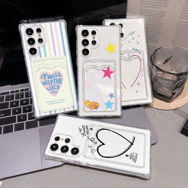 Samsung Handyhülle Soft Cover mit Kartenhalter Liebe Herz Design in Transparent für Samsung Galaxy A56 5G A17 A16 A15 A55 A54 A36 A35 A53 A52 A26 A22 A14 A13 A07 A06 A05s - Bild 1