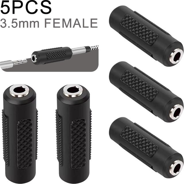Stereo Aux Adapter 3,5 mm Buchse auf Buchse Audio Verlängerung Kabel in Schwarz - Bild 1