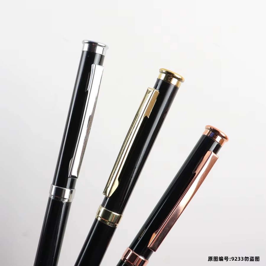 Genkky Kugelschreiber aus Metall mit blauer Tinte und rotierender Edelstahlstange in Gold, Silber oder Schwarz - Bild 3