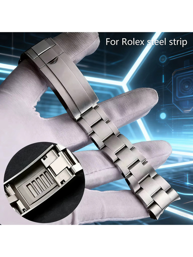 Uhrenarmband Edelstahl, Silber, Glide Lock-Verschluss - Bild 6