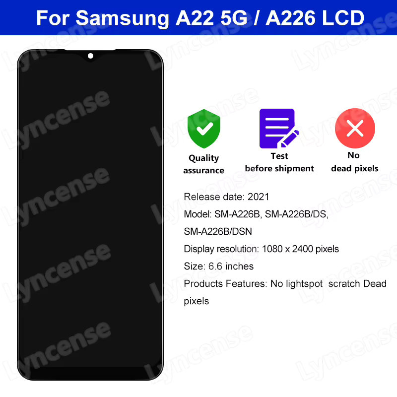 Samsung Galaxy A22 5G A226B LCD-Display Touchscreen Digitalisierer Baugruppe in Schwarz - Bild 2