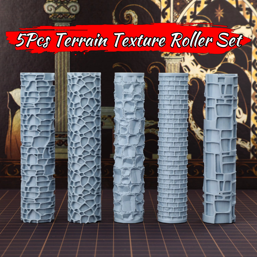 DNDMINIS Terrain-Roller-Set, Texturwerkzeug, 5-teiliges Set - Bild 2