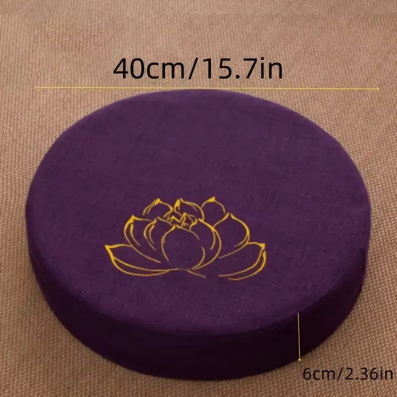 DHDH Tatami Meditation Sitzkissen aus Leinen mit Lotus Textur in Grün, B/T/H: 40 x 6 cm - Bild 4