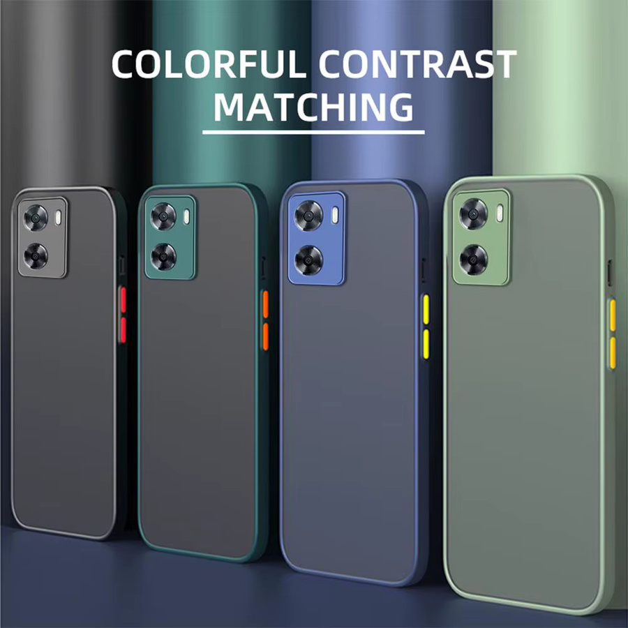 Stoßfeste Matte Schutzhülle aus hartem PC für OPPO A78 5G A77 A77S A57 A57S A17 A96 A76 A98 A58 A74 A54 A94 4G 5G und Realme 15 Pro in Schwarz - Bild 5