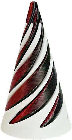 TASTE 3D Spiralkegel-Zappelspielzeug aus PLA in Rot Blau Schwarz mit 3D-Druck-Illusion und geometrischer Skulptur-Optik - Bild 1