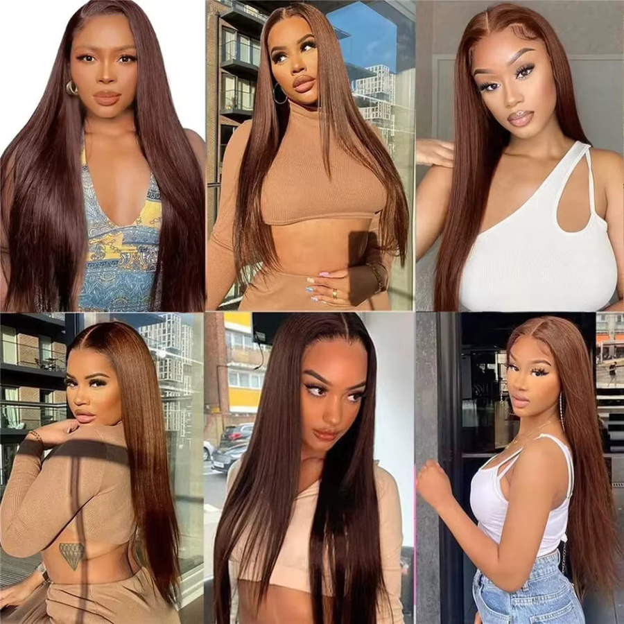 Baierte Lace Frontal Closure, Echthaar, schokoladenbraun, transparent - Bild 5