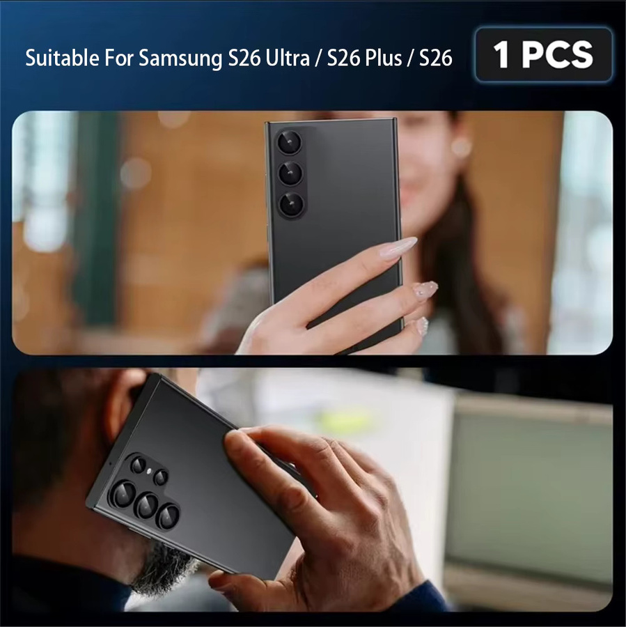 8K HD Kameraschutz Metall-Objektivabdeckung aus gehärtetem Glas für Samsung S26 Ultra und S26 Plus in Schwarz und Grau - Bild 3