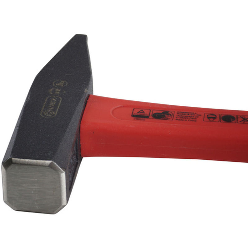 Connex Schlosserhammer mit Glasfaserstiel in Rot/Schwarz, 0,5 kg - Bild 2