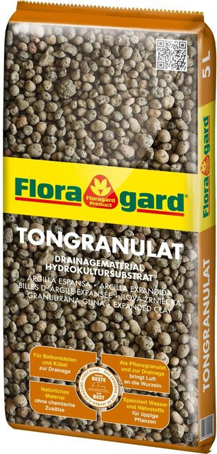 Floragard Blähton Tongranulat für Hydrokulturen, Zimmerpflanzen und Balkonpflanzen, Braun - Bild 1