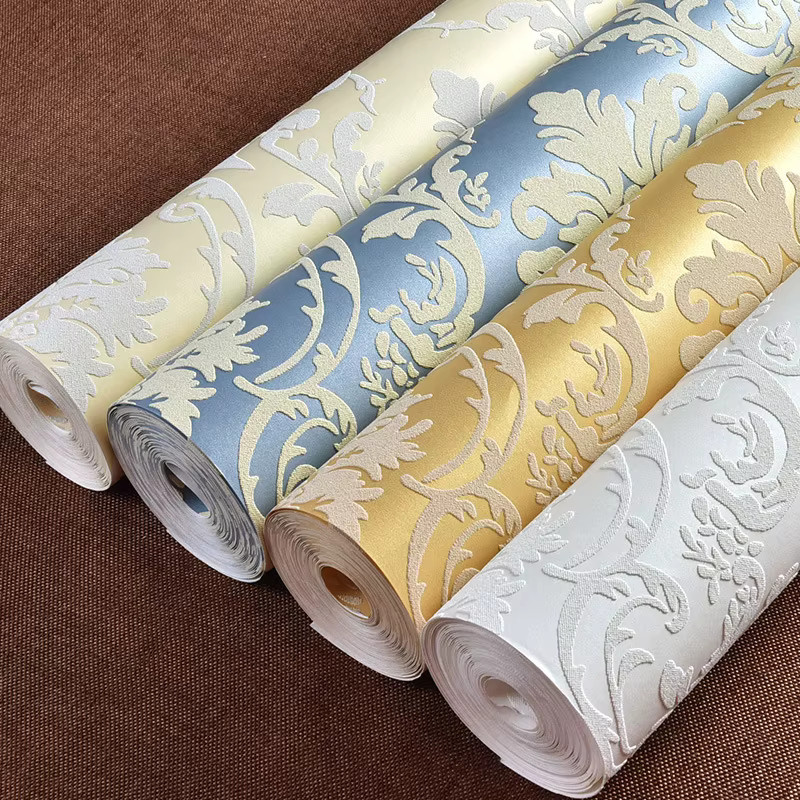 Beibehang 3D Vlies Tapete mit königlichem Damast-Blumenmuster im Vintage-Stil für Wohnzimmer und Schlafzimmer - Bild 2