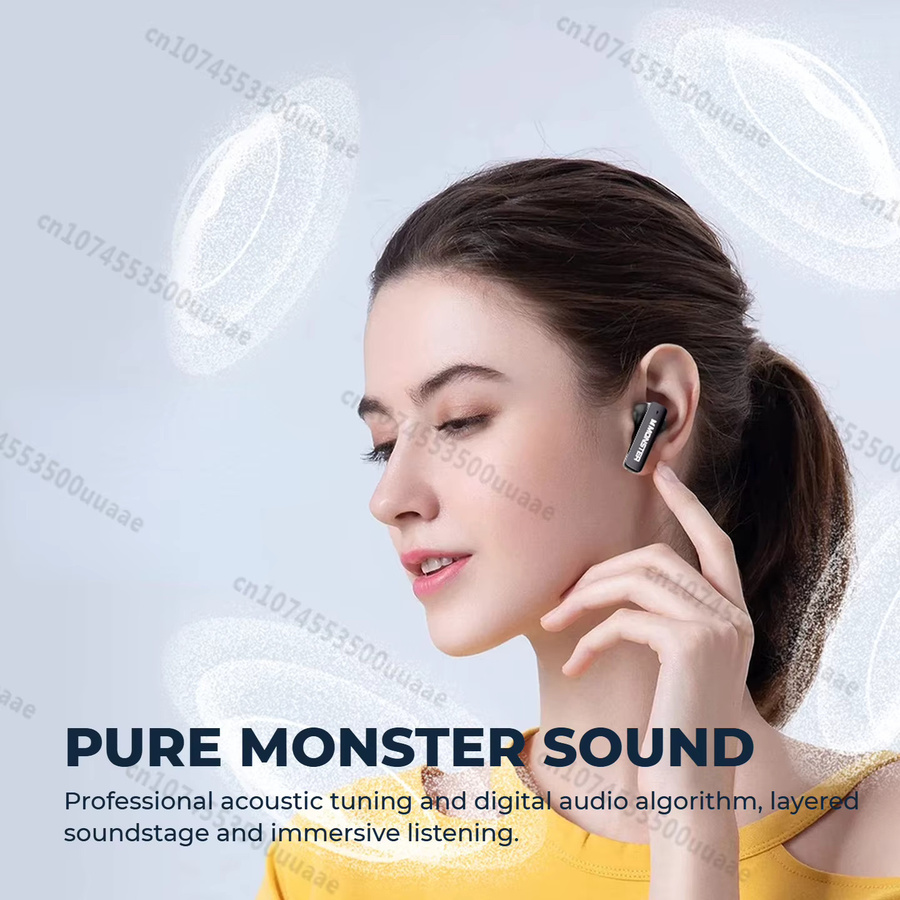 Monster MQT50 Bluetooth 6.0 Sport-Ohrhörer in Schwarz mit tiefem Bass und IPX4 Wasserdichtigkeit als TWS kabellose Kopfhörer - Bild 2