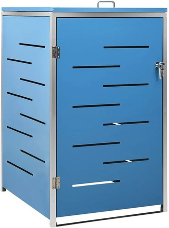vidaXL Mülltonnenbox aus Edelstahl und verzinktem Stahl für 1 Tonne, Farbe Silber, B/T/H: 69 x 77,5 x 115 cm