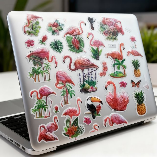 Kreativer Flamingo-Tieraufkleber aus Kunststoff mit tropischem Vogelmotiv - Bild 1