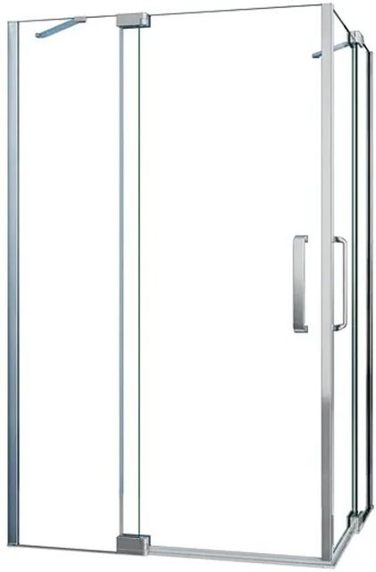 Duschparadies Duschkabine Eckeinstieg mit Drehtür aus 8mm Nano Glas, Farbe Transparent/Silber, B/T/H: 100 x 100 x 195 cm - Bild 1