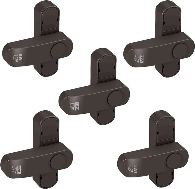 BASI Fenster- und Fenstertürenzusatzsicherung Set 5x FS 500 Braun für einflügelige Fenster - Bild 1