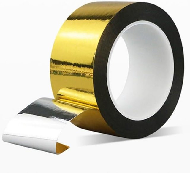 Gold Metallic Washi Spiegelband für DIY Grafik Kunst und Geschenkverpackungen, 50 m, Farbe: Gold - Bild 1