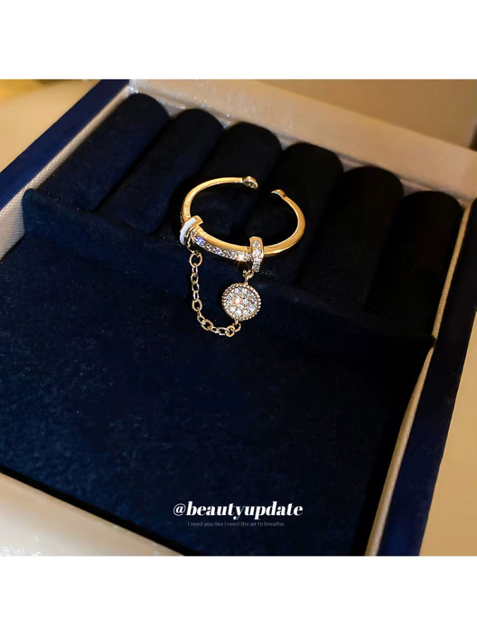 UOSU Ring, Zirkonia, Gold, Diamant-Öltropfen-Design - Bild 6
